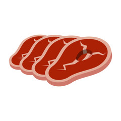 Bacon.Cutting bacon for barbecue.Isometric and 3D view.