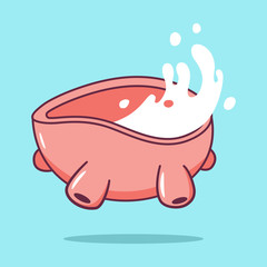 Cow udder with milk vector cartoon illustration isolated on background.