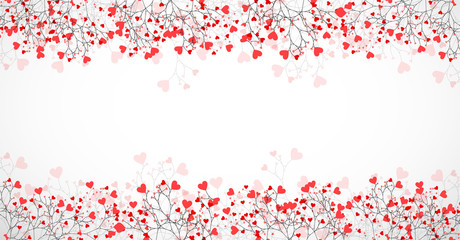 Abstract tree made with hearts. Vector