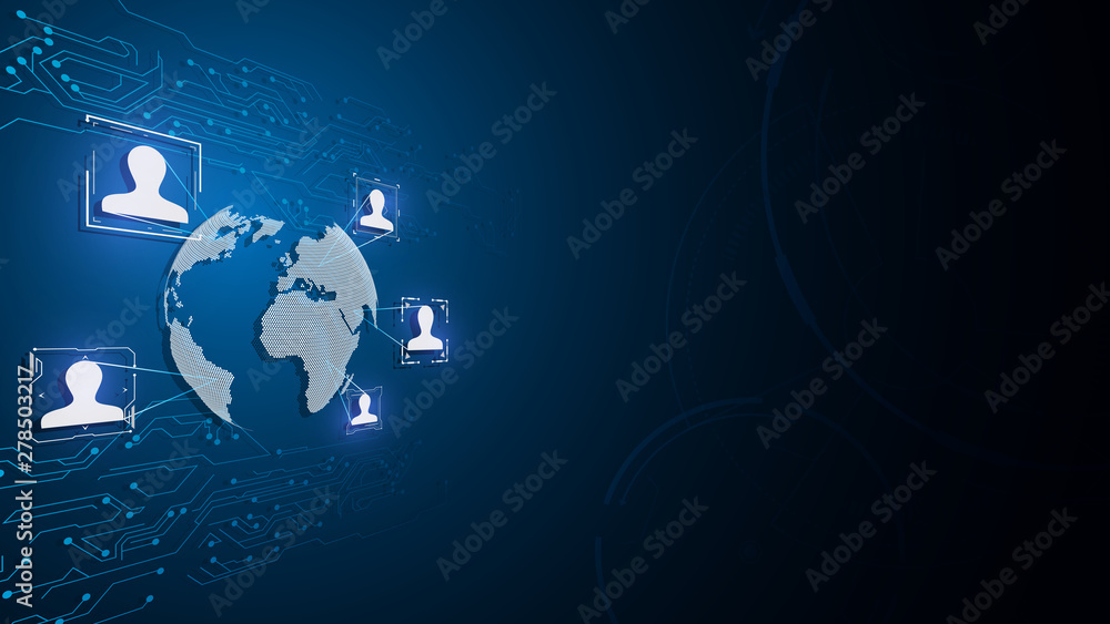 Poster hud virtual ui connection system technology global design concept background eps 10 vector