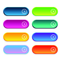 Set of abstract modern web buttons. Vector icons for design isolated on white background.