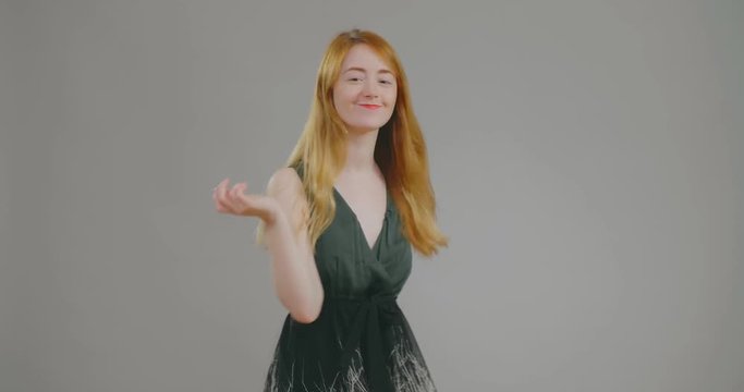 redhead sexy beauty dancing and having fun