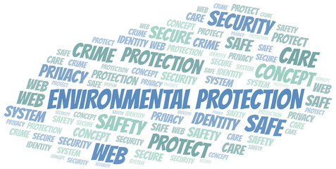 Environmental Protection word cloud. Wordcloud made with text only.