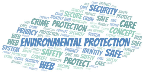 Fototapeta premium Environmental Protection word cloud. Wordcloud made with text only.