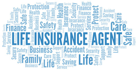 Life Insurance Agent word cloud vector made with text only.