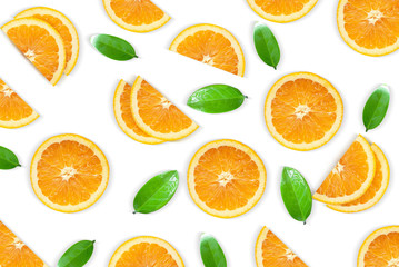 Fresh orange isolated on white background.Juicy and sweet and renowned for its concentration of vitamin C