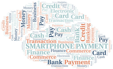 Fototapeta premium Smartphone Payment word cloud. Vector made with text only.