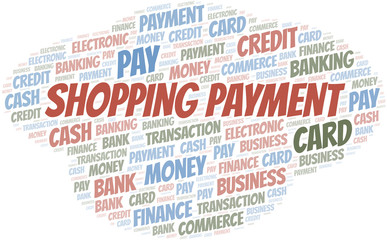 Shopping Payment word cloud. Vector made with text only.