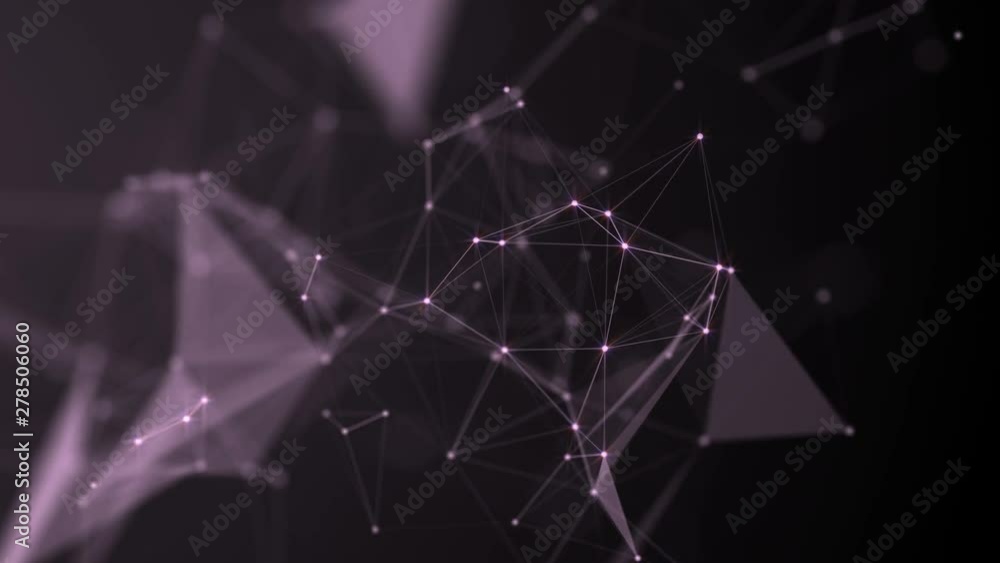 Poster Network system. Digital data plexus technology construction. Connection or communication. Futuristic abstract vibrant multicolored glowing motion background. 4k