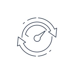 The device scale. Vector linear icon, white background.