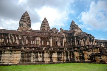 Fototapeta na wymiar Detail of inner part of Angkor Wat temple complex, Siem Reap, Cambodia
