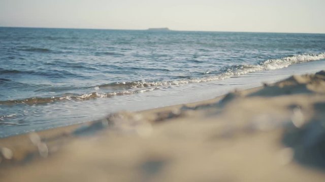 Greek sandy beach at island Corfu issos