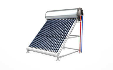 Solar water heater, alternative energy. 3d rendering