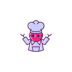 Chef Robot Cook Kitchen Food Restaurant Delivery Isolated Logo