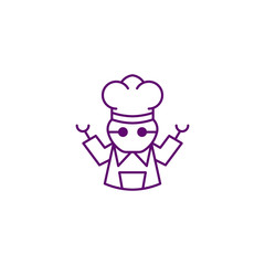 Robot Chef Cooking Food Kitchen Delivery Restaurant Bakery Isolated Logo