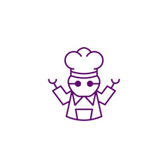 Robot Chef Cooking Food Kitchen Delivery Restaurant Bakery Isolated Logo