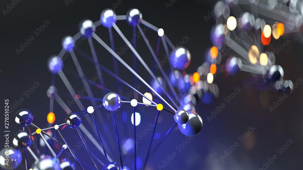 Poster mesh of nodes and connections 3d render
