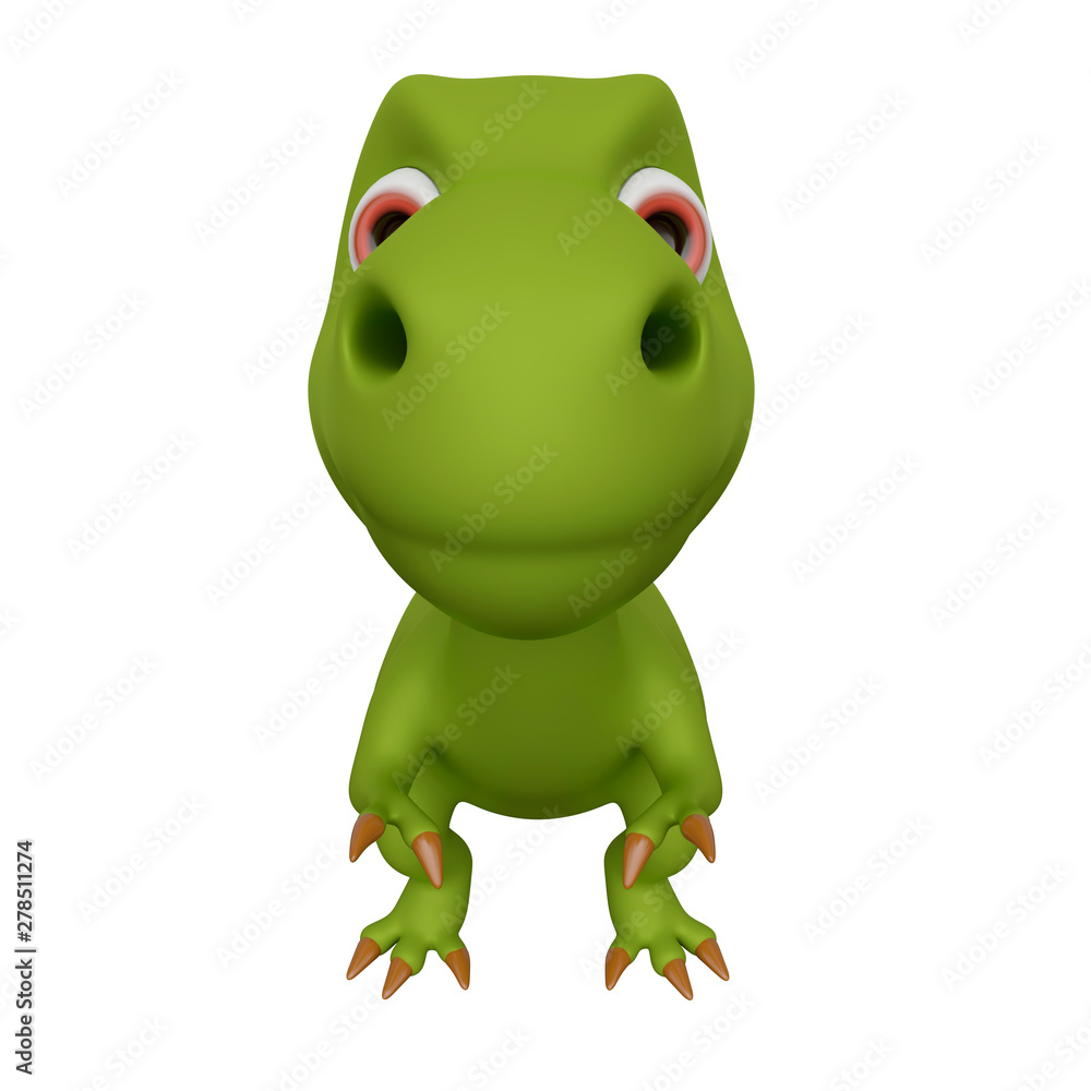 Poster dinosaur. front view. 3d rendering