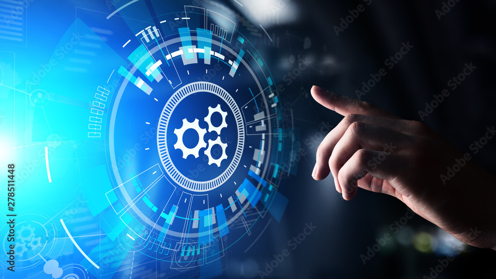 Poster automation, business and industrial process workflow optimisation, software development concept on v