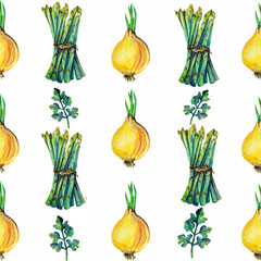 Onion plant watercolor art illustration