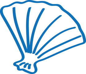 Handgezeichnete Muschel in dunkelblau