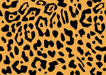 leopard pattern texture repeating. Simple pattern, small and big dot for textile design. horizontal backdrop, orange chaotic spots on white.