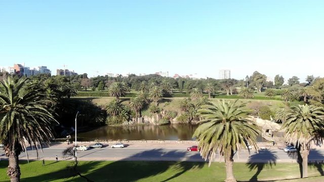 Aerial Footage Landscape Parque Rodo Montevideo Uruguay