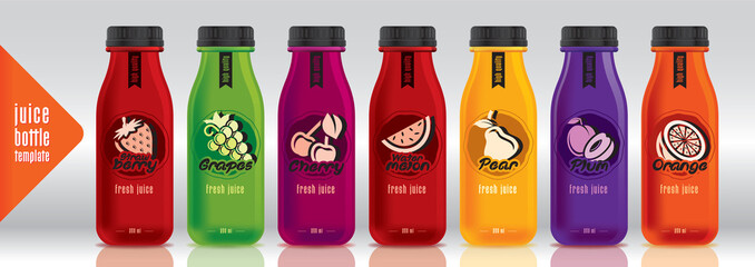 Ready design vector juice, fruit bottle set