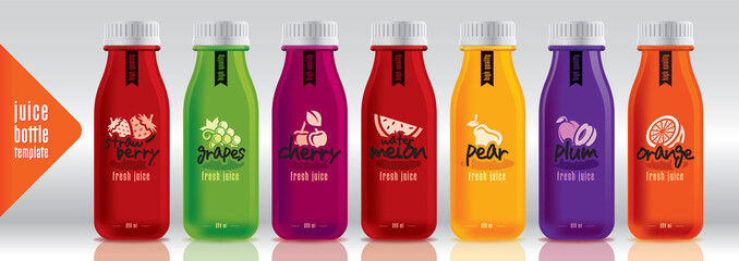 Ready design vector juice, fruit bottle set