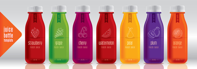 Ready design vector juice, fruit bottle set