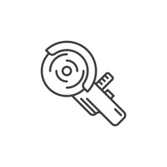 Angle grinder vector concept minimal icon or sign in outline style