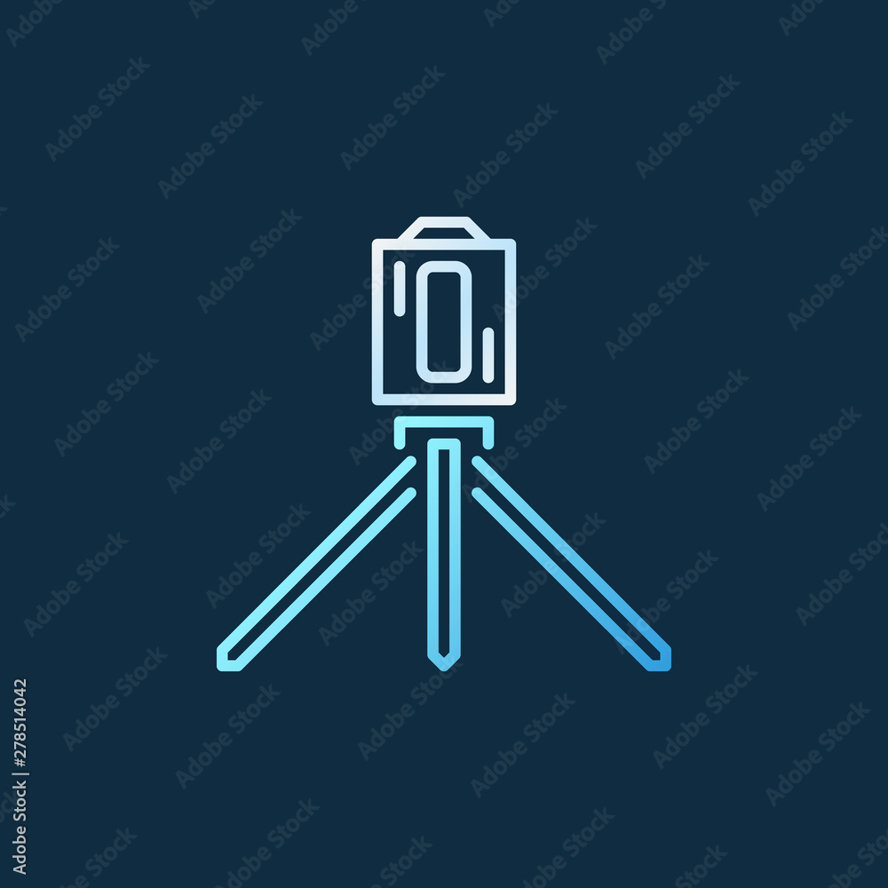 Poster vector laser level tool creative icon in thin line style on dark background