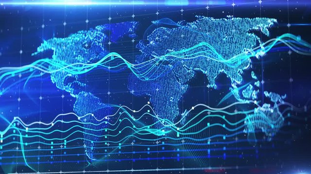 Abstract stock market background, financial news report intro, graphs and charts. International news, simple backgrounds