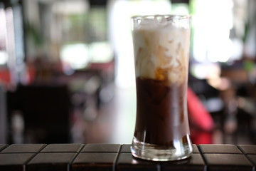 glass of coffee on bar