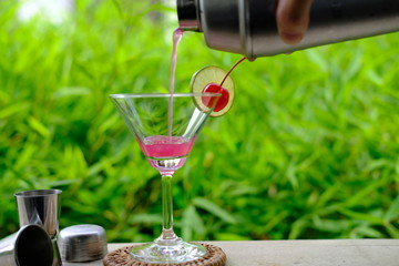 glass of martini cocktail