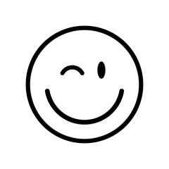 Fototapeta premium Thin line smile emoticons isolated on a white background. 