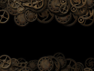 Steampunk clockwork mechanism background