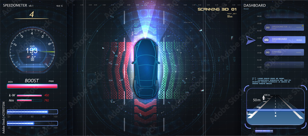 Poster automatic braking system avoid car crash from car accident. concept for driver assistance systems. a