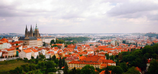 Fototapeta na wymiar Prague Skyline seen from Petrin Hill