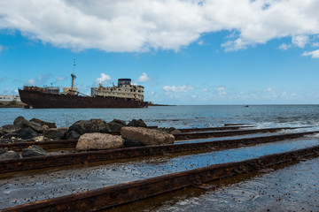 stranded ship