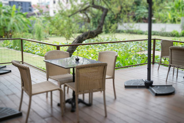 Outdoor relax furniture in the garden