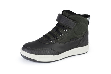 Casual male leather shoes isolated on white background