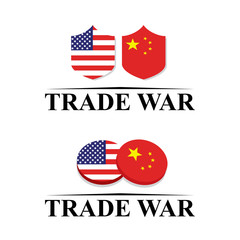 Trade war, USA versus China. America-China tariff business global exchange international.