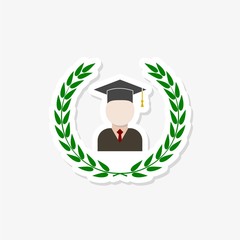 Graduate student sticker. Sign for mobile concept and web design