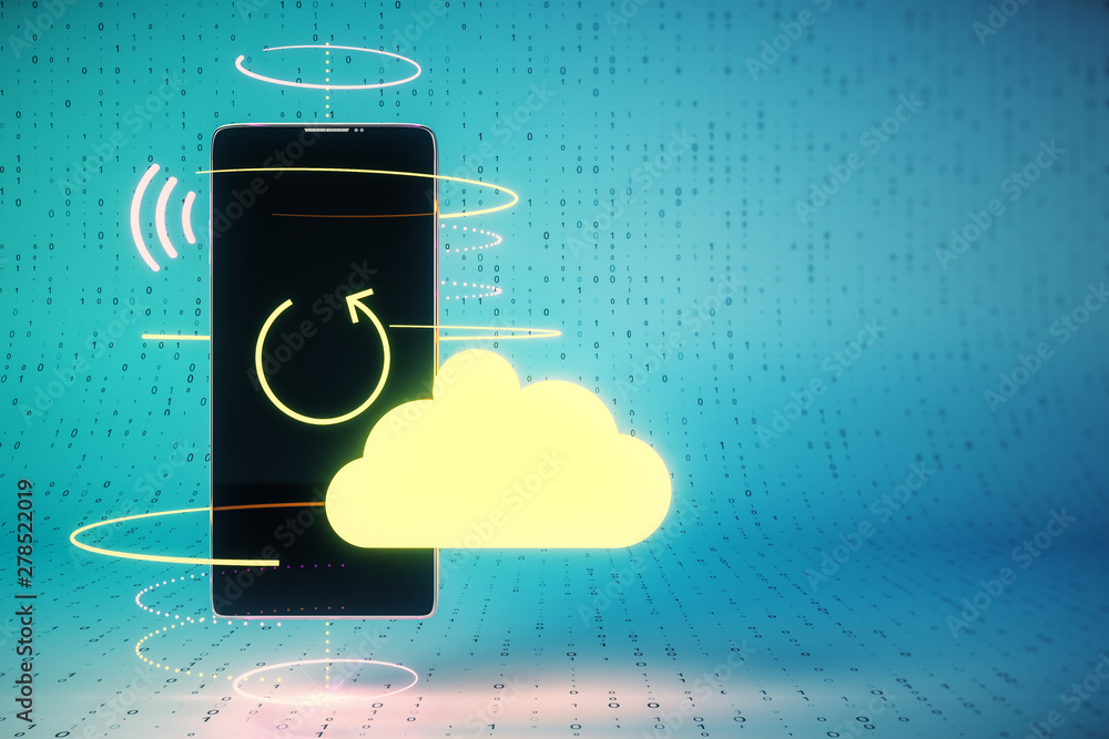 Aufkleber Cloud computing and database concept