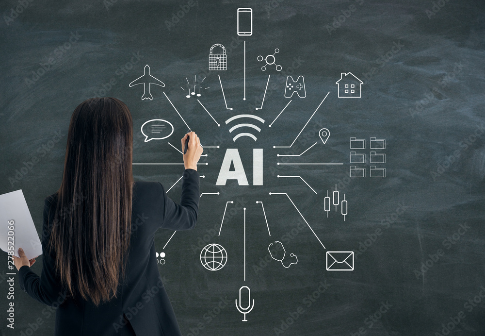 Aufkleber artificial intelligence and technology concept