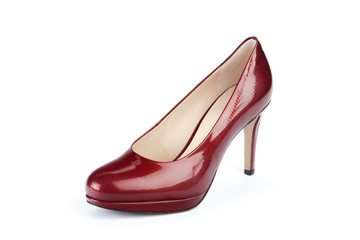 Woman high heels shoes isolated on white background
