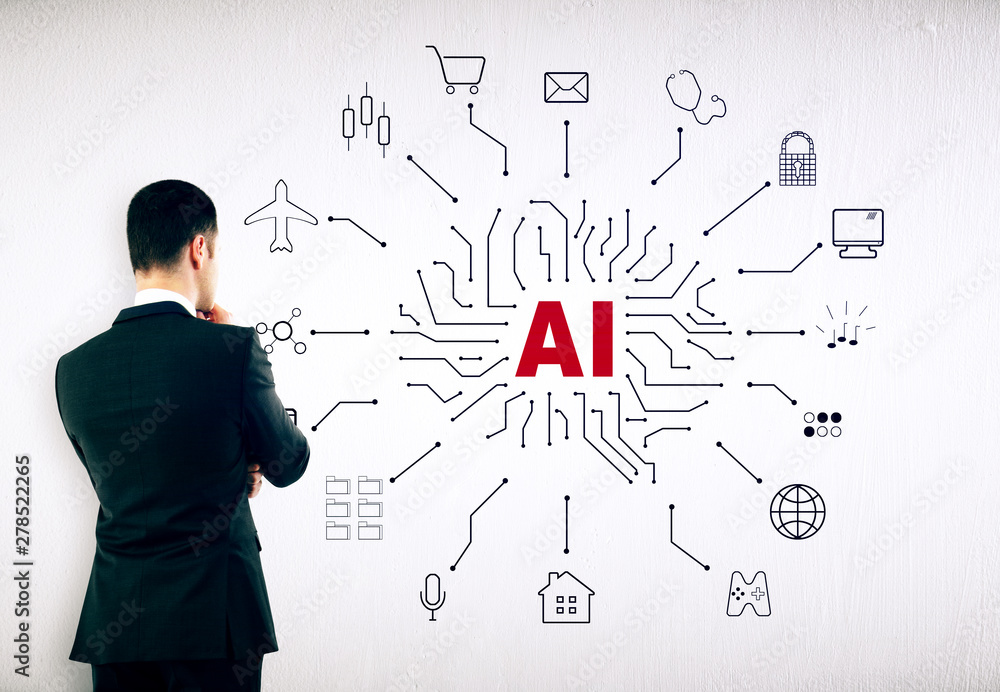 Poster artificial intelligence and smart concept
