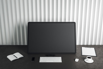 Designer desktop with computer
