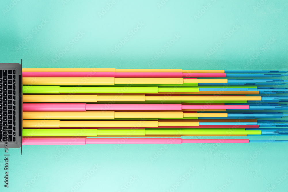 Poster Notebook with colorful connection lines